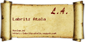 Labritz Atala névjegykártya